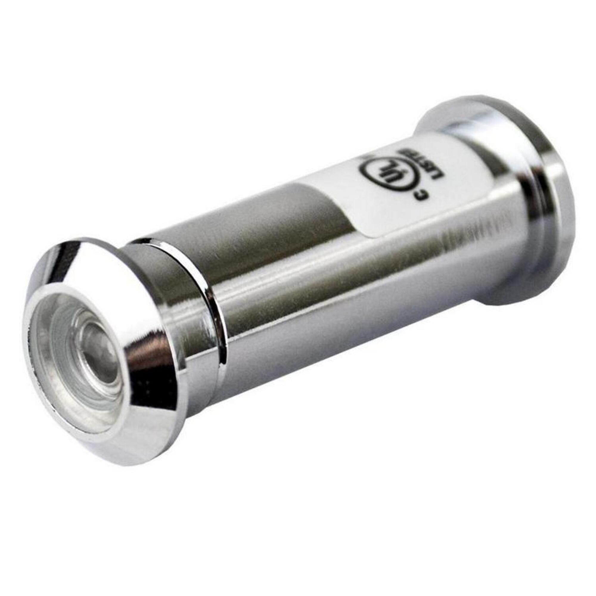 Trans Atlantic Door Viewer — 1/2in. Hole Dia., 190-Degree, Polished Chrome, Solid Brass, Model# GH-UL3300-US26
